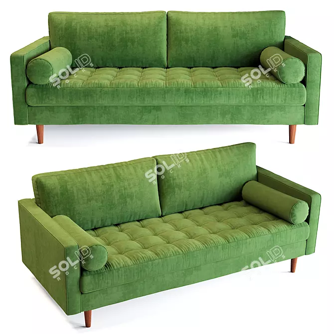 Sleek Sven Grass Green Sofa 3D model image 1