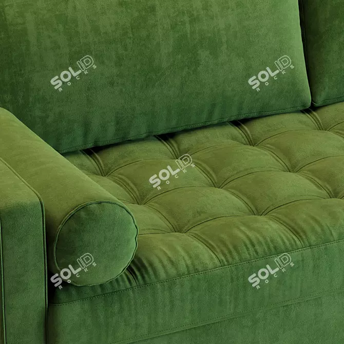 Sleek Sven Grass Green Sofa 3D model image 2