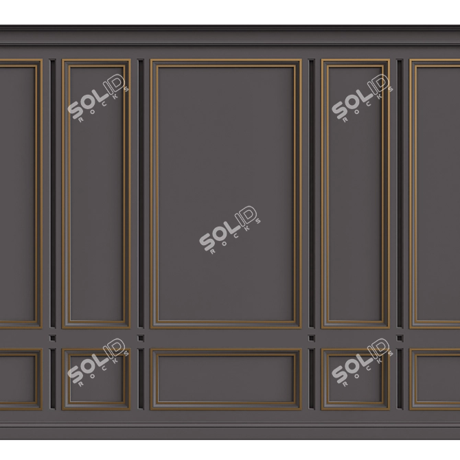 Elegant Wall Moulding: Enhance Your Décor 3D model image 1