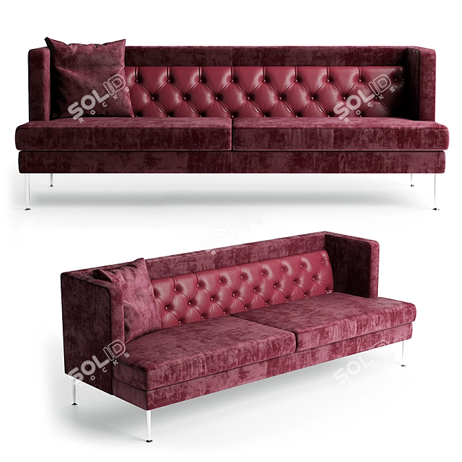 Classic Heritage Fabric Sofa 3D model image 1