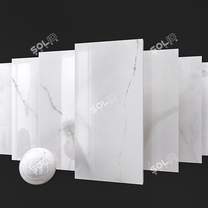 Marble Onyx White Slabs 3D model image 1