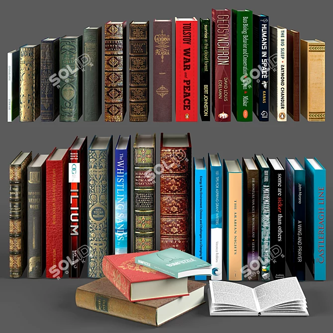 Book Collection: Variety of Sizes 3D model image 1