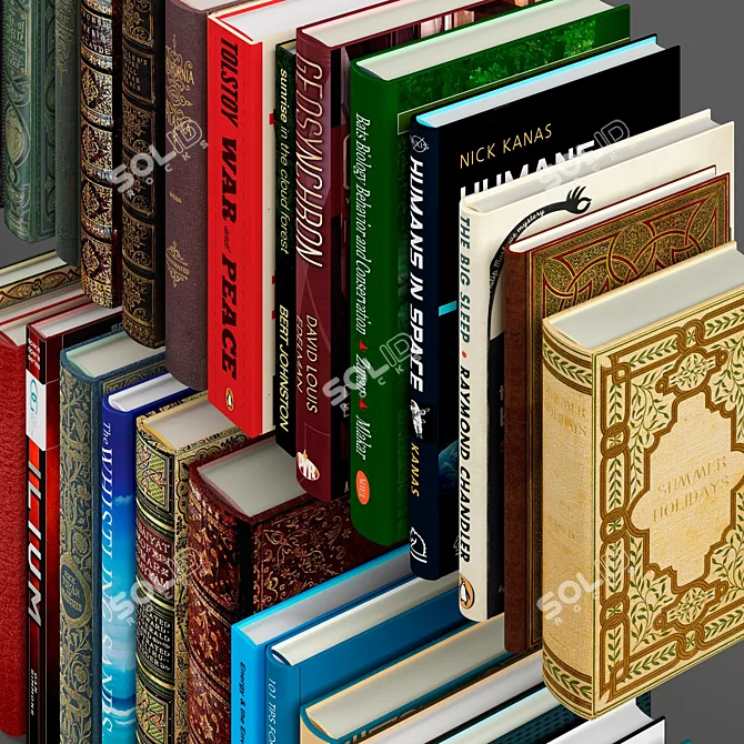 Book Collection: Variety of Sizes 3D model image 2