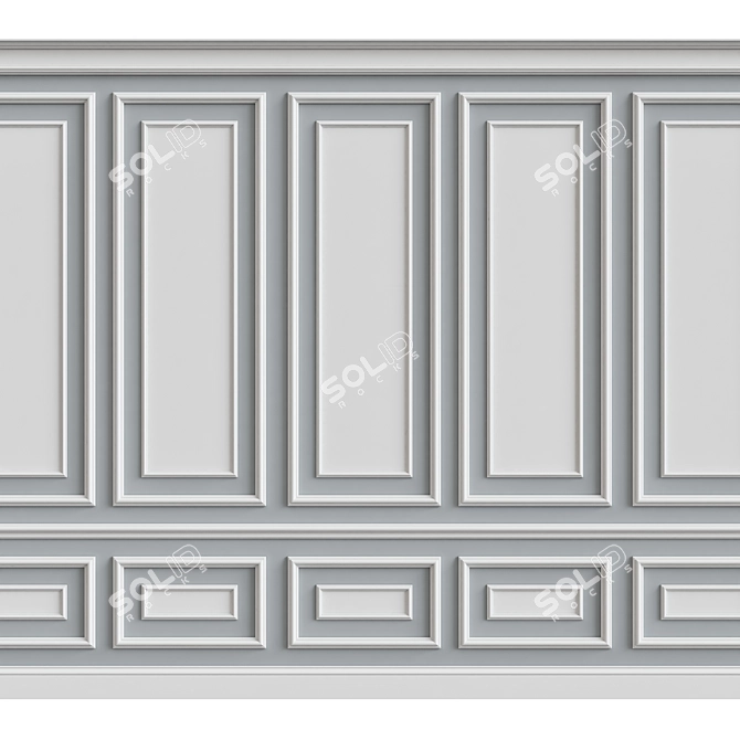 Elegant Wall Moulding for Stunning Decor 3D model image 1