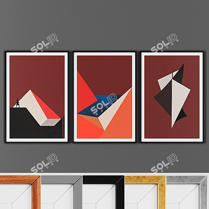 Elegant Picture Frame Set 3D model image 1