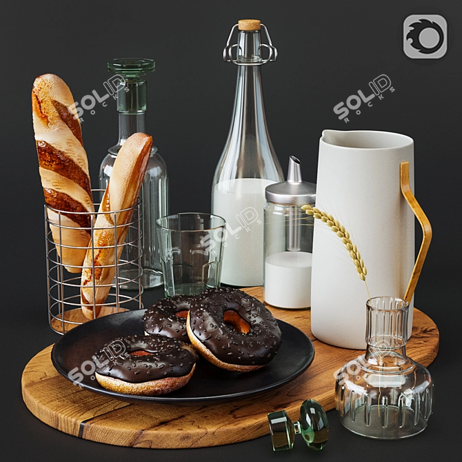 Elegant Kitchen Decor Set 3D model image 1