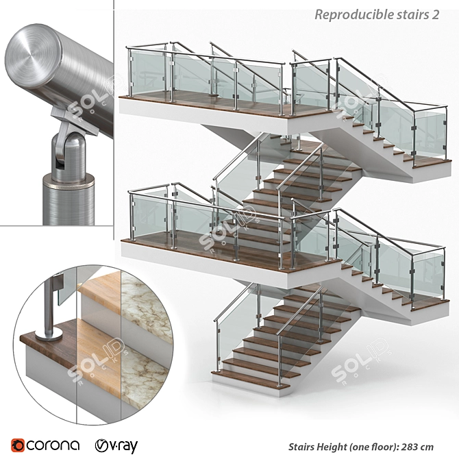 Versatile Staircase Collection 3D model image 1