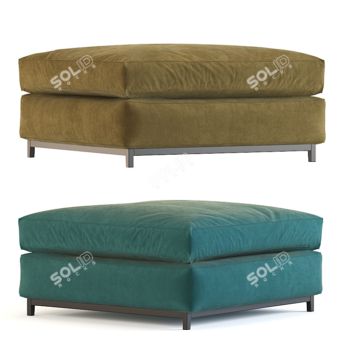 Hugo Ottoman: Stylish and Comfortable 3D model image 1