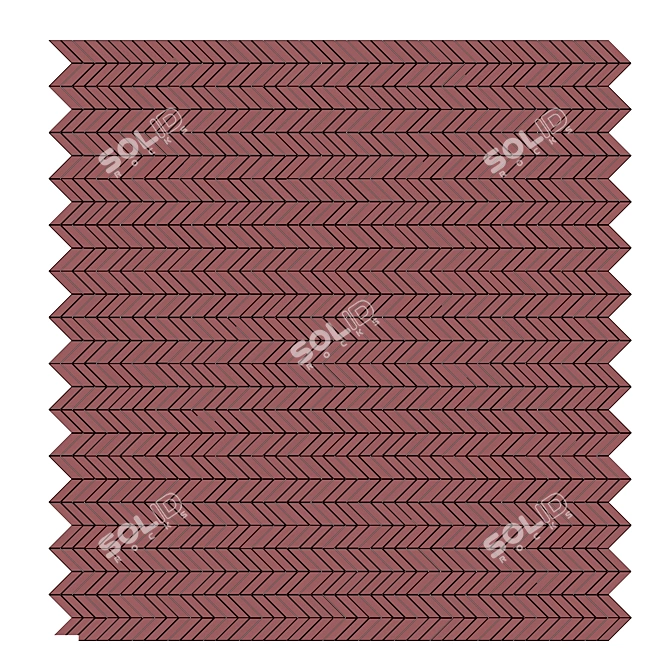 Terracotta Chevron Ceramic Tile Set 3D model image 3