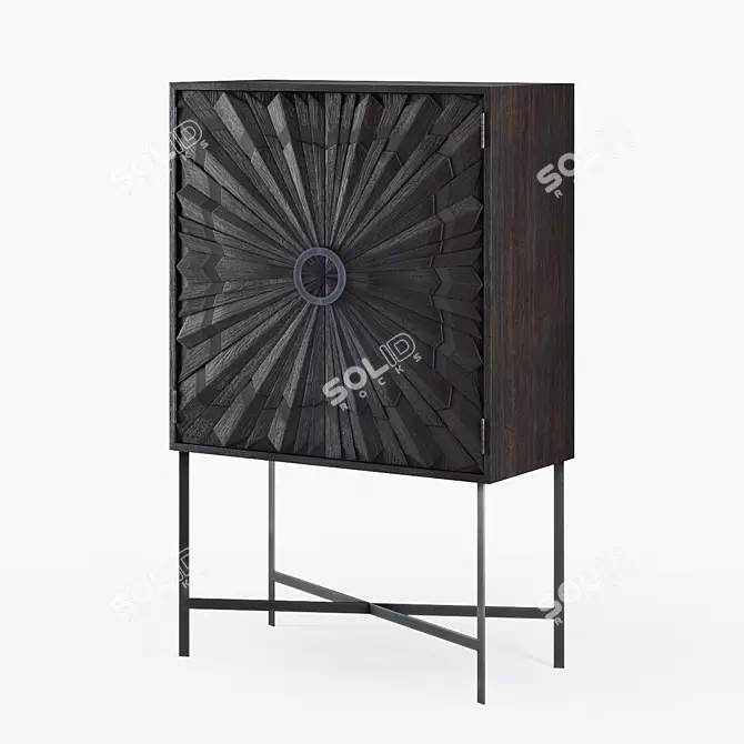 Peruvian Pine Wardrobe 3D model image 1