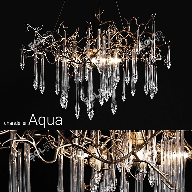 Serip Aqua Chandelier: Modern Elegance for Your Space 3D model image 1