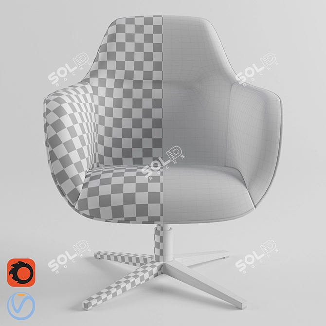 Elegant Fabric Lounger Chair 3D model image 3