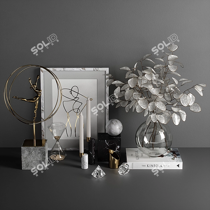 Creative 10-Piece Decor Set 3D model image 1