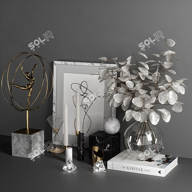 Creative 10-Piece Decor Set 3D model image 4