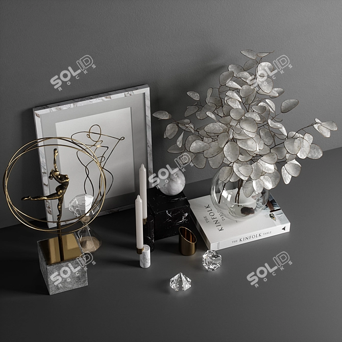 Creative 10-Piece Decor Set 3D model image 5