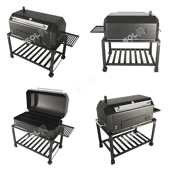 Sizzling Black Barbecue Delight 3D model image 1