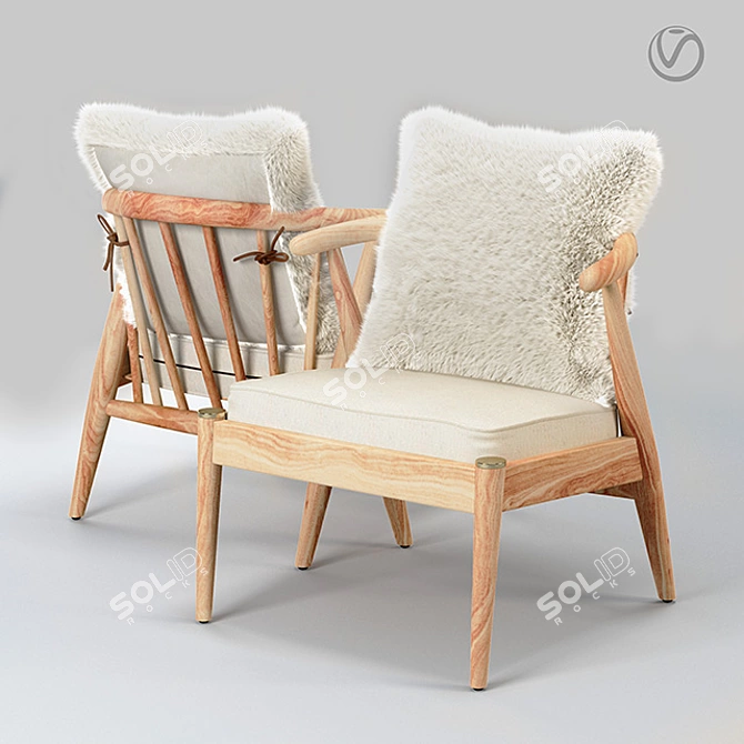 Curvaceous Corbyn Accent Chair 3D model image 1