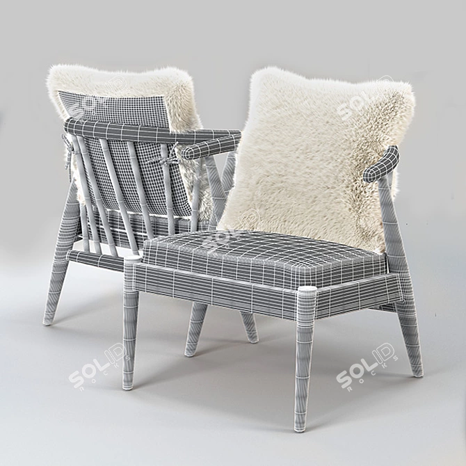 Curvaceous Corbyn Accent Chair 3D model image 2