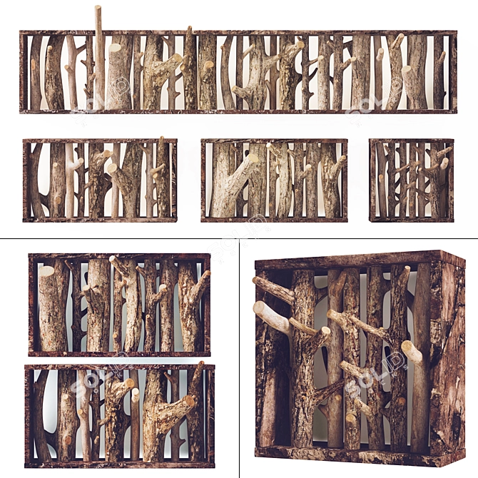 Sleek Firewood Log Hanger 3D model image 1