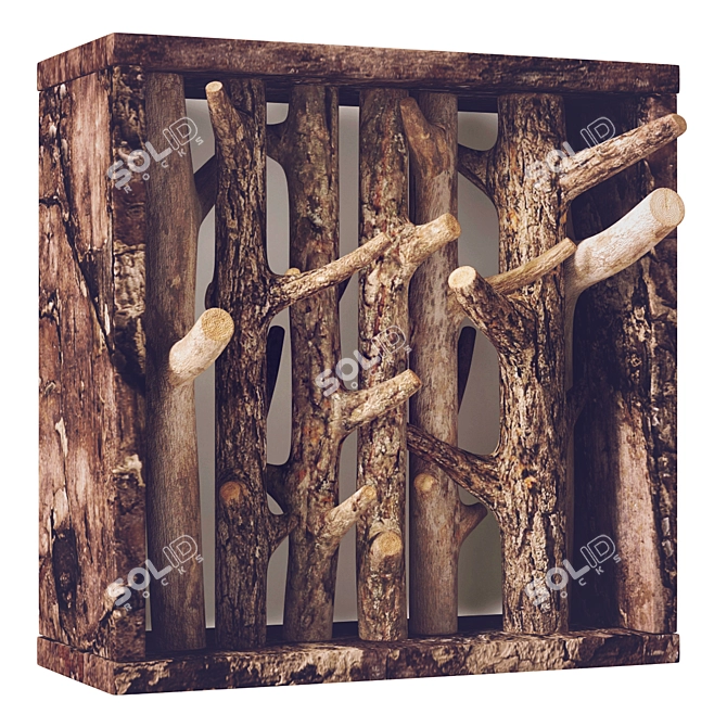 Sleek Firewood Log Hanger 3D model image 2