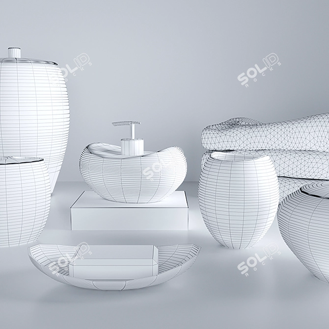 Title: Luxury Bathroom Set - Stylish Bath Accessories 3D model image 3