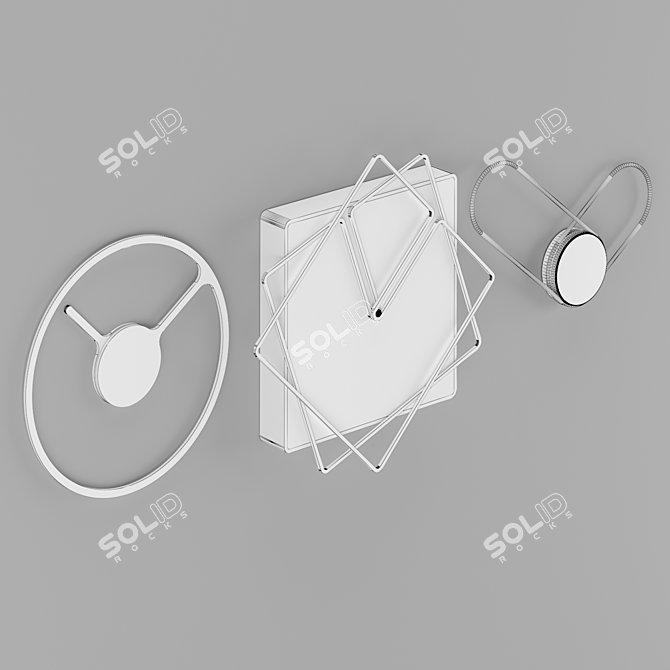 Sleek Timekeeping: Minimalist Wall Clock Collection 3D model image 2