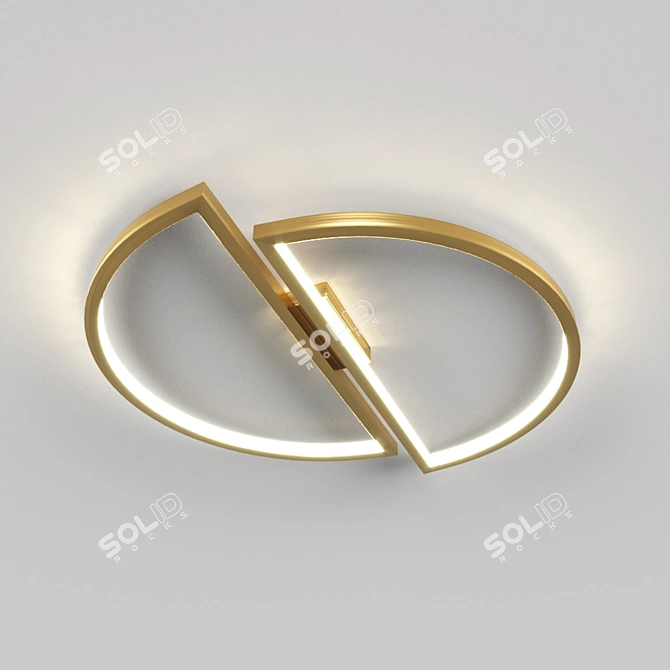 InoDesign Rich 44.5545: Modern Gold Metal Ceiling LED Light 3D model image 1