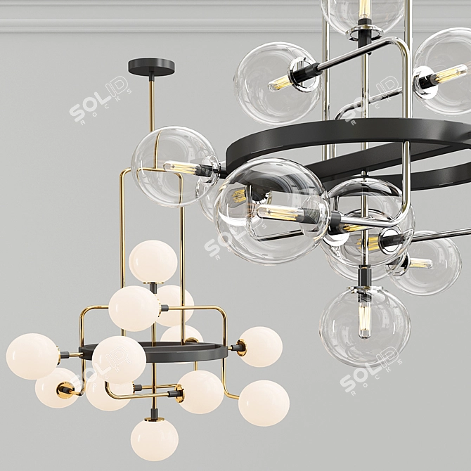 Elegant Viaggio Chandelier: Stunning Illumination at Any Height 3D model image 1