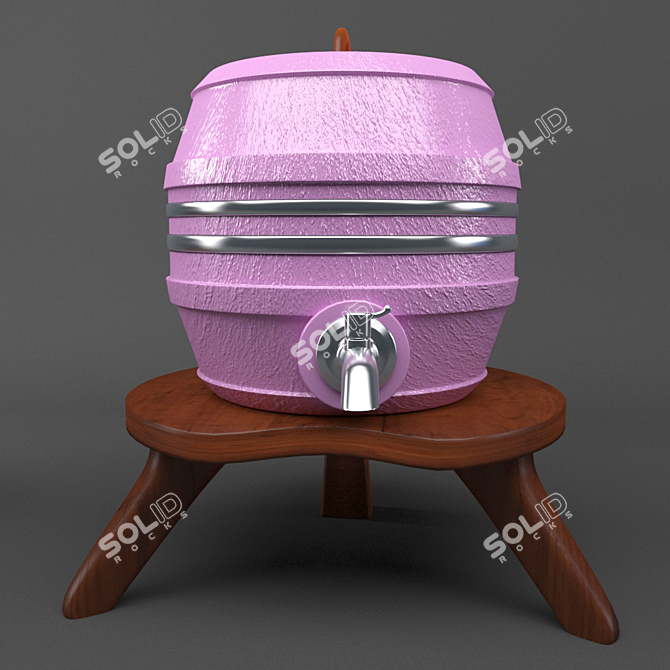 Colorful UV Unwrap Barrel Fan 3D model image 2