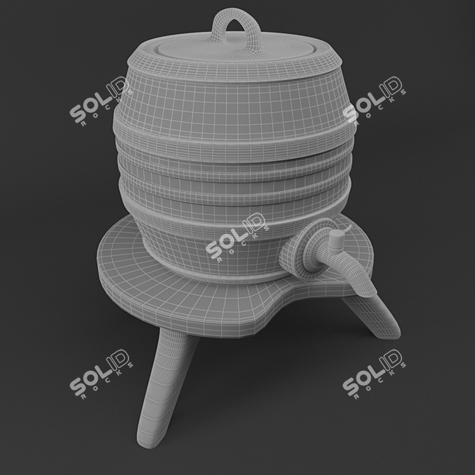 Colorful UV Unwrap Barrel Fan 3D model image 3