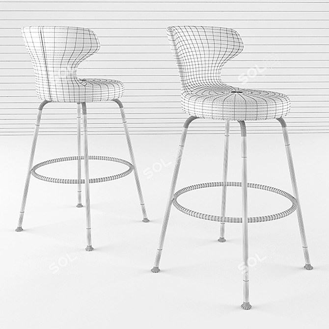 Modern Italian Papilio Stool 3D model image 3