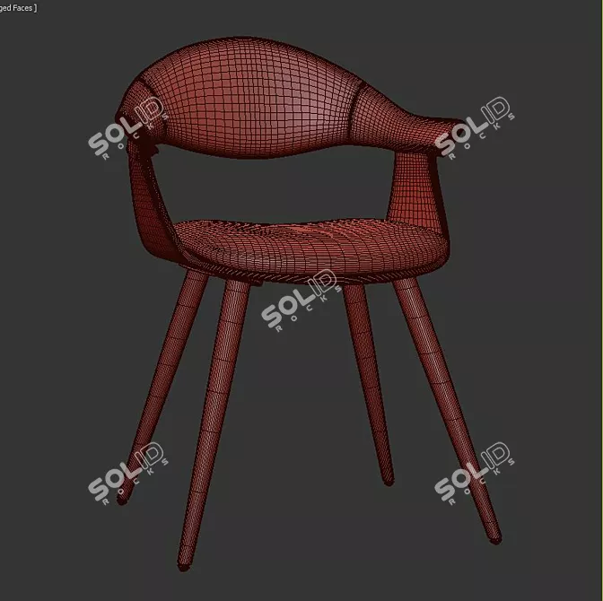 Luxurious Leather Guest Chair 3D model image 3