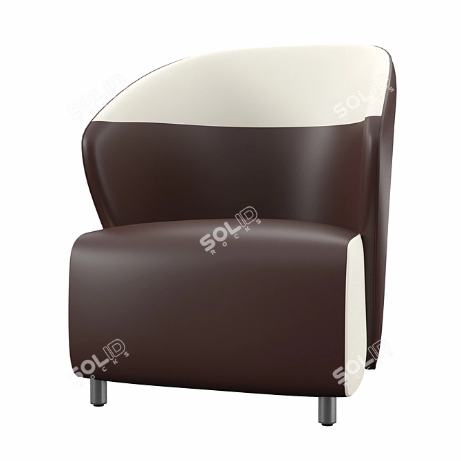 Elegant Leather Guest Chair 3D model image 1