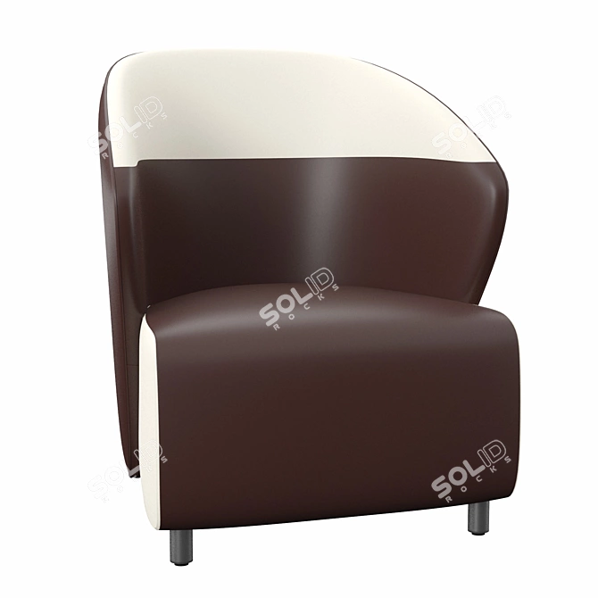 Elegant Leather Guest Chair 3D model image 2