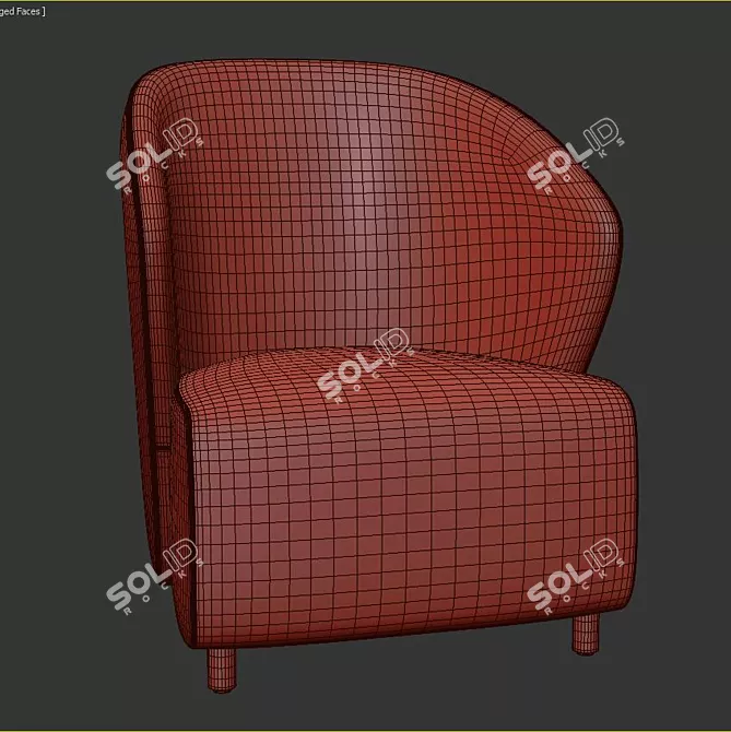 Elegant Leather Guest Chair 3D model image 3