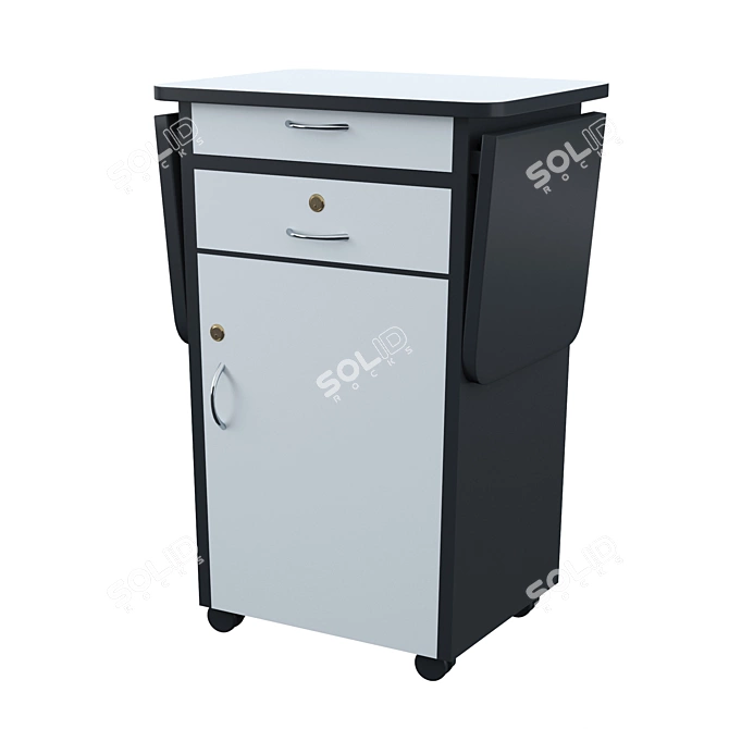 Versatile AV Cart for Multi-Media Work 3D model image 2