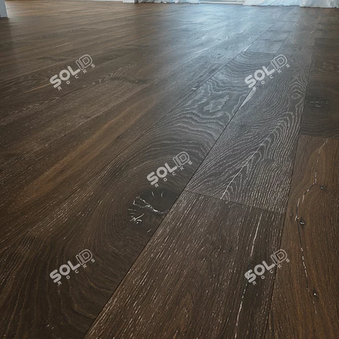 Borneo Oak Wood Flooring: High-Quality Tiled Design 3D model image 1