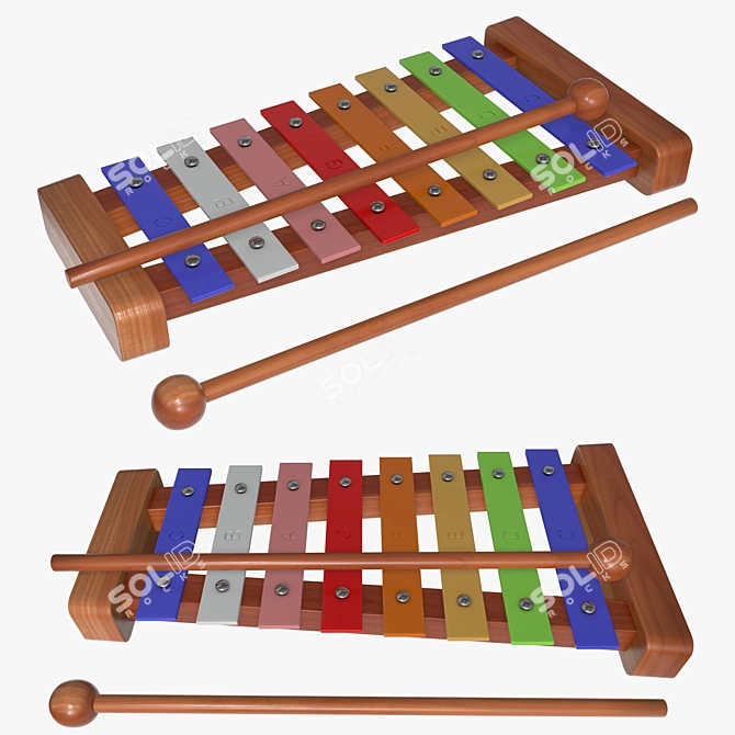 Rainbow Xylophone for Children 3D model image 1