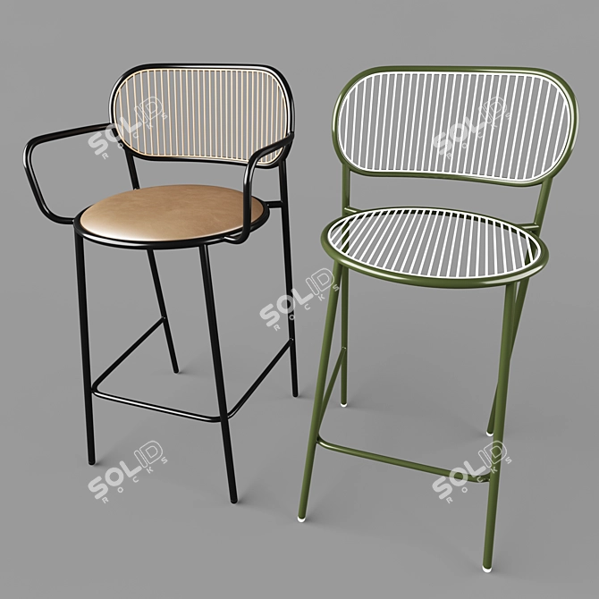 Piper Bar Chair: Stylish Comfort 3D model image 1