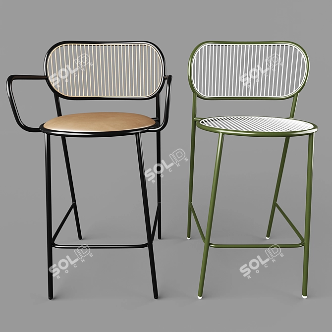 Piper Bar Chair: Stylish Comfort 3D model image 2