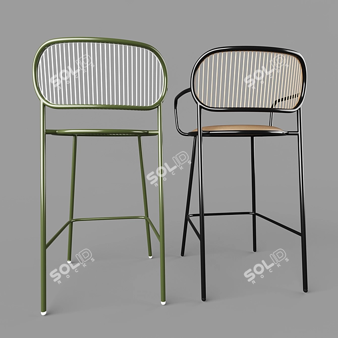 Piper Bar Chair: Stylish Comfort 3D model image 3