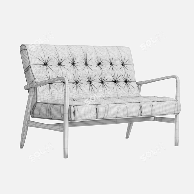 Retro Leather Sofa 3D model image 3