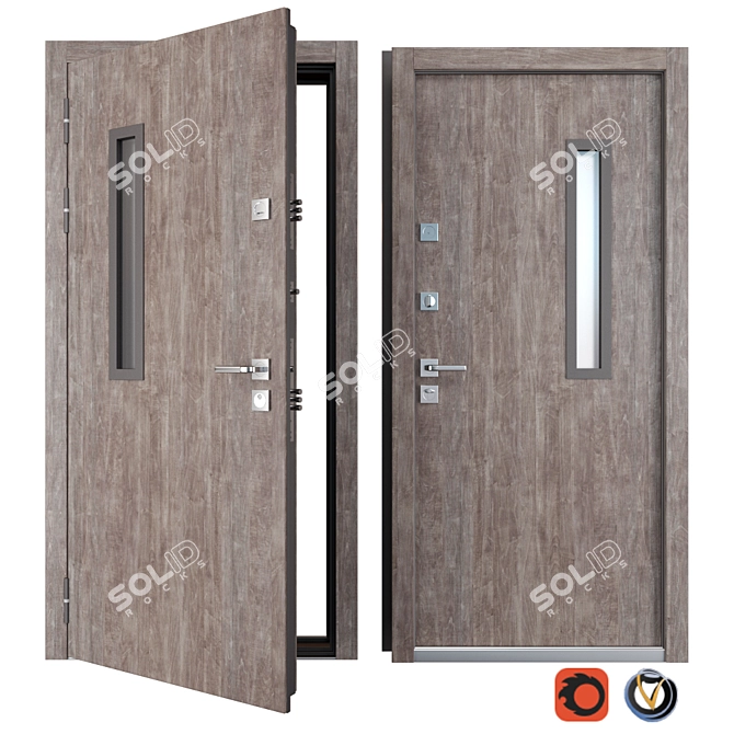 Straj Costa Metal Entrance Door 3D model image 1