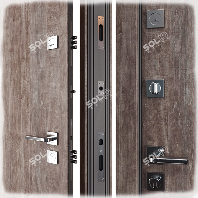 Straj Costa Metal Entrance Door 3D model image 2