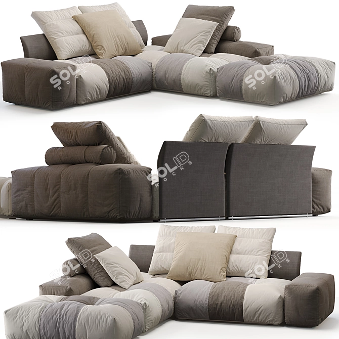 Contemporary Saba Pixel Sofa 3D model image 1