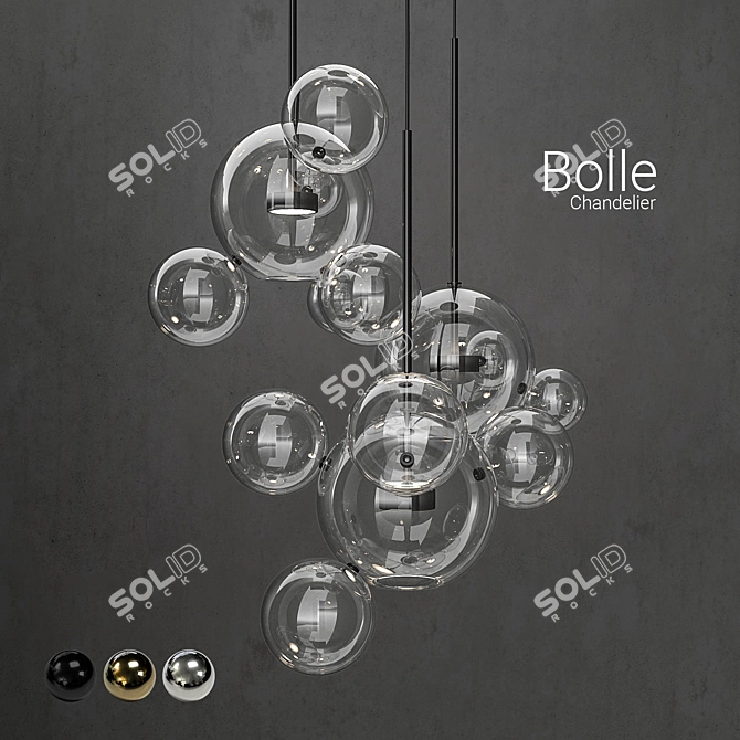 Stunning Bolle Chandelier - 14 Lights 3D model image 2