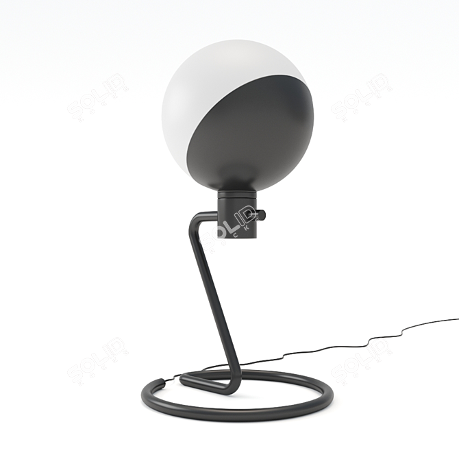 Handcrafted Steel Table Lamp with Dimmer 3D model image 1