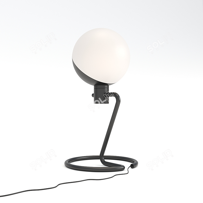 Handcrafted Steel Table Lamp with Dimmer 3D model image 2