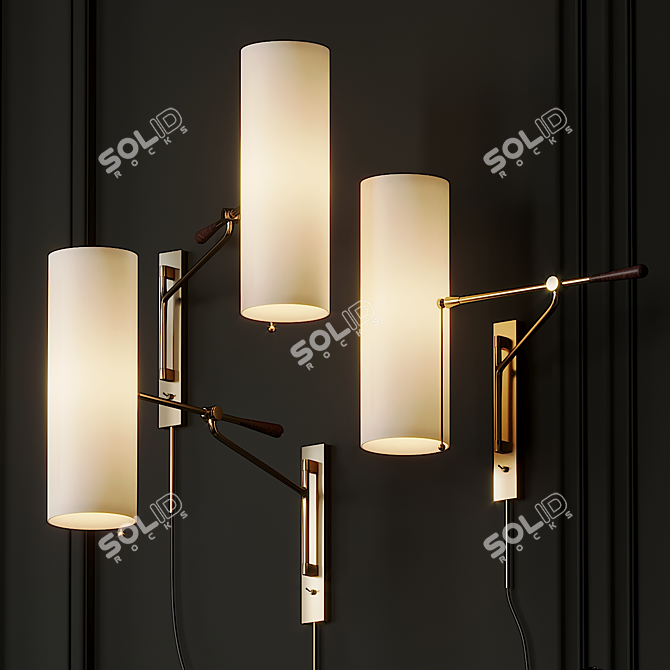 Elegant Frankfort Wall Light 3D model image 1