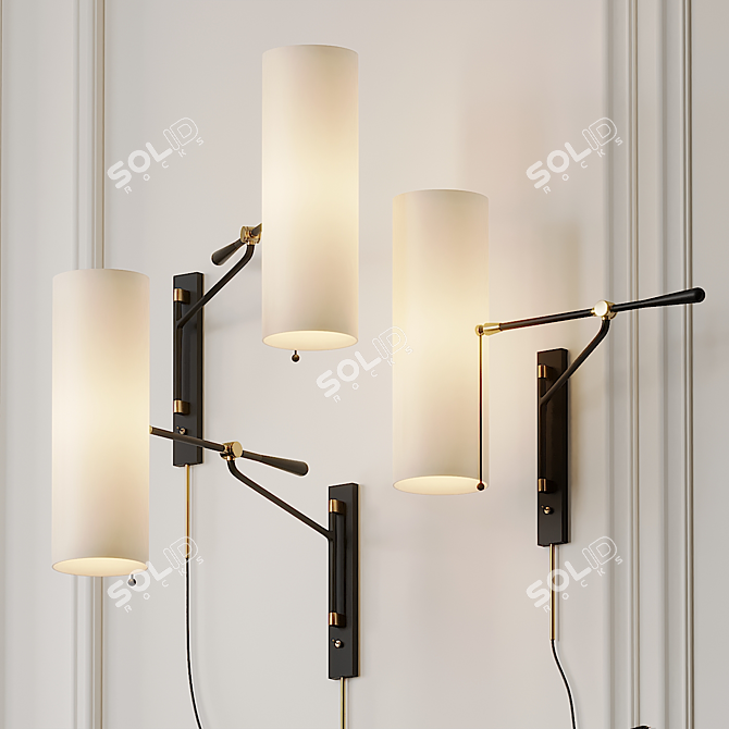 Elegant Frankfort Wall Light 3D model image 2